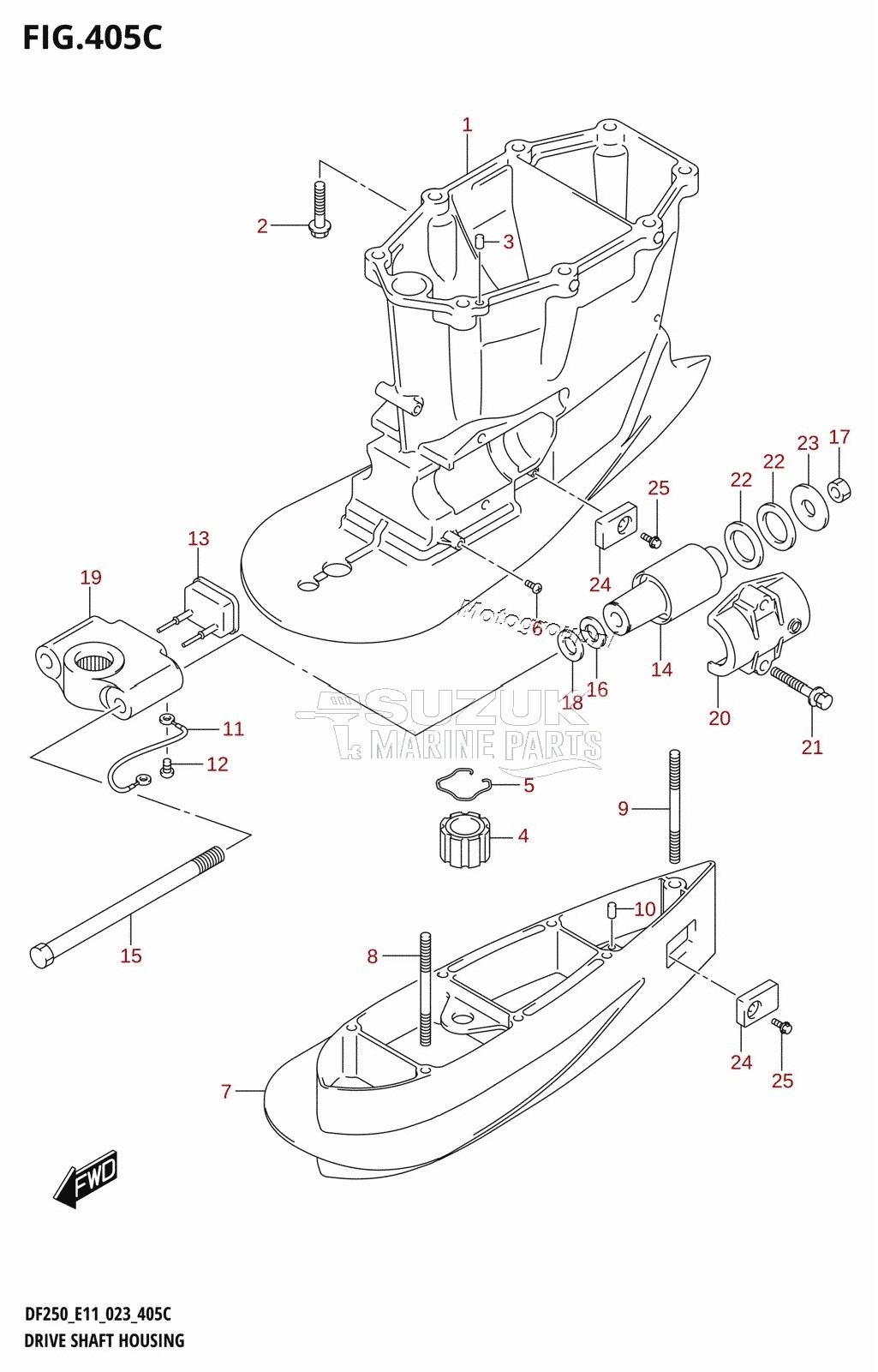 DRIVE SHAFT HOUSING ((DF250T,DF250Z,DF225T,DF225Z,DF200T,DF200Z):XX-TRANSOM)