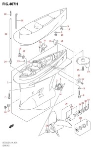 DF200 From 20002F-410001 (E01 E40)  2014 drawing GEAR CASE (DF225Z:E40)