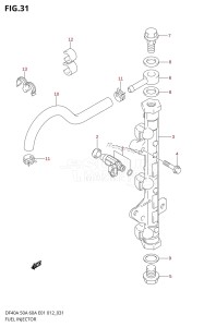 DF40A From 04004F-210001 (E34-Italy)  2012 drawing FUEL INJECTOR (DF40AST E34)