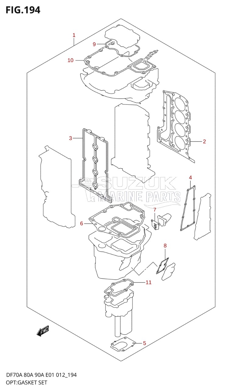 OPT:GASKET SET (DF70ATH E40)