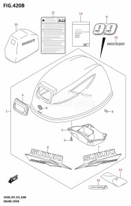 DF9.9B From 00995F-510001 (P01)  2005 drawing ENGINE COVER (DF9.9BR:P01)