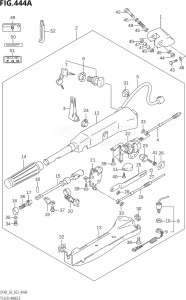 04001F-371001 (2003) 40hp E03-USA (DF40TK3) DF40 drawing TILLER HANDLE (DF40QH,DF50QH)