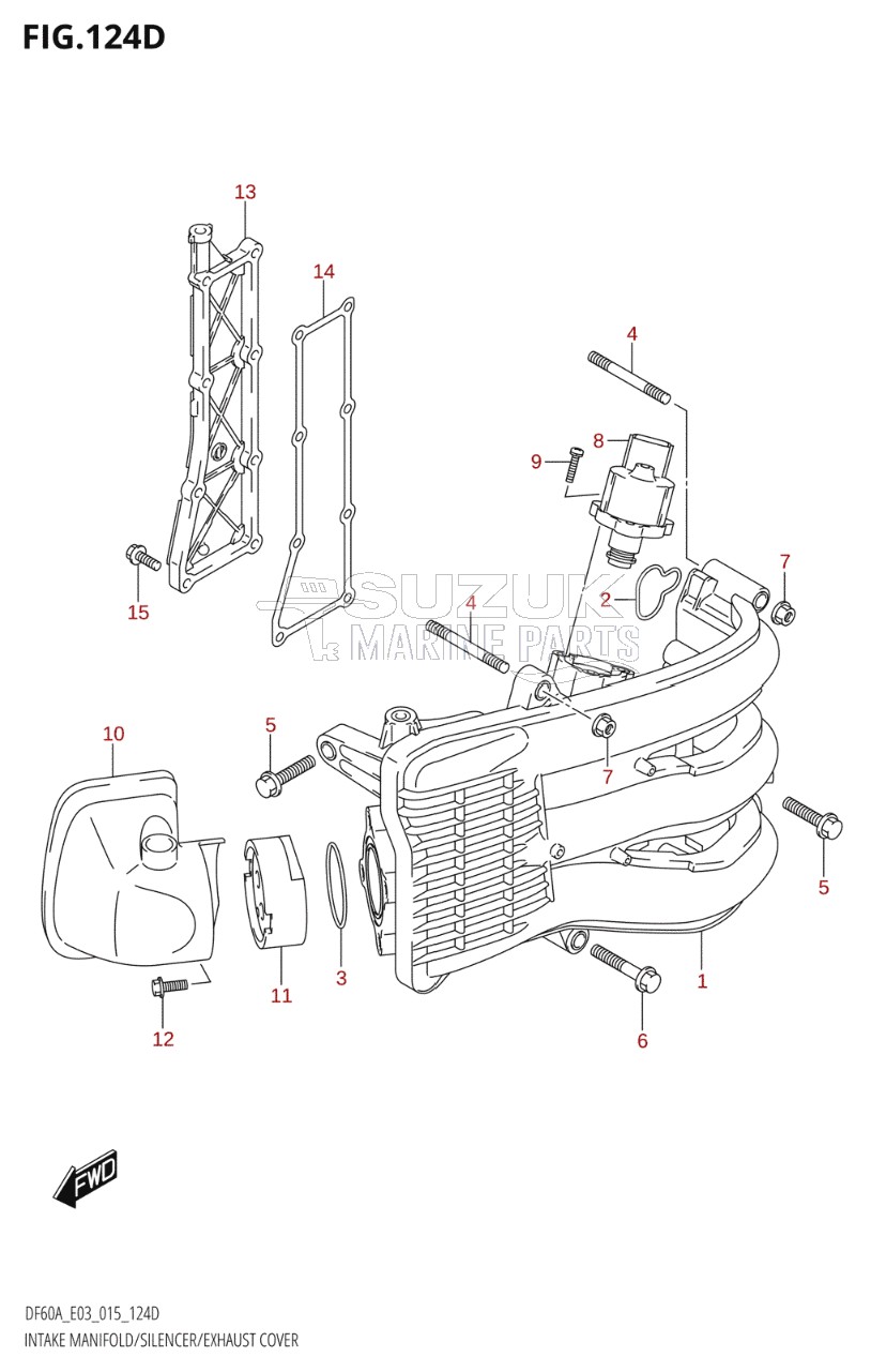 INTAKE MANIFOLD / SILENCER / EXHAUST COVER (DF50AVT:E03)