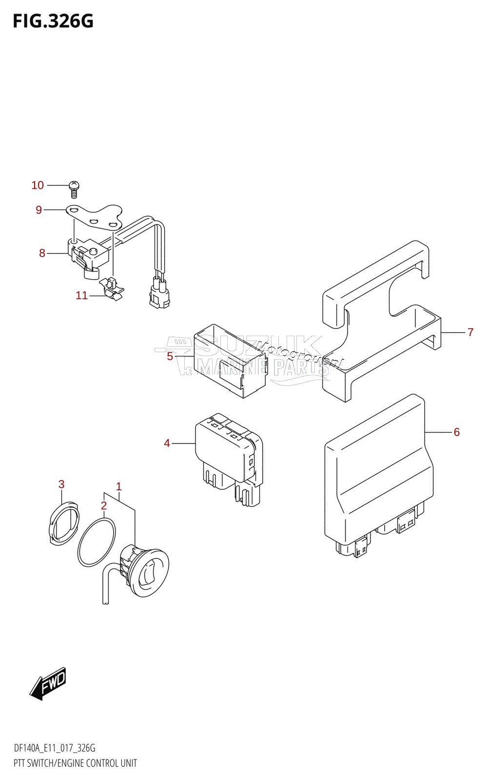 PTT SWITCH /​ ENGINE CONTROL UNIT (DF140AT:E40)