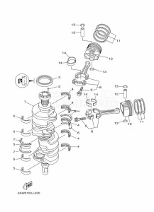 F350AETX drawing CRANKSHAFT--PISTON