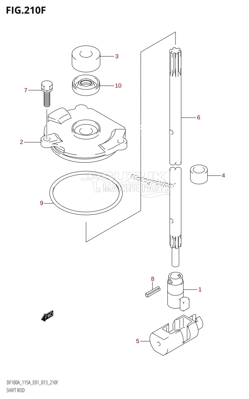 SHIFT ROD (DF115AZ:E40)