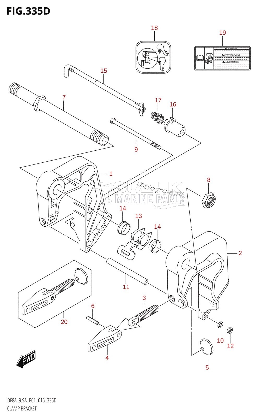 CLAMP BRACKET (DF9.9AR:P01)