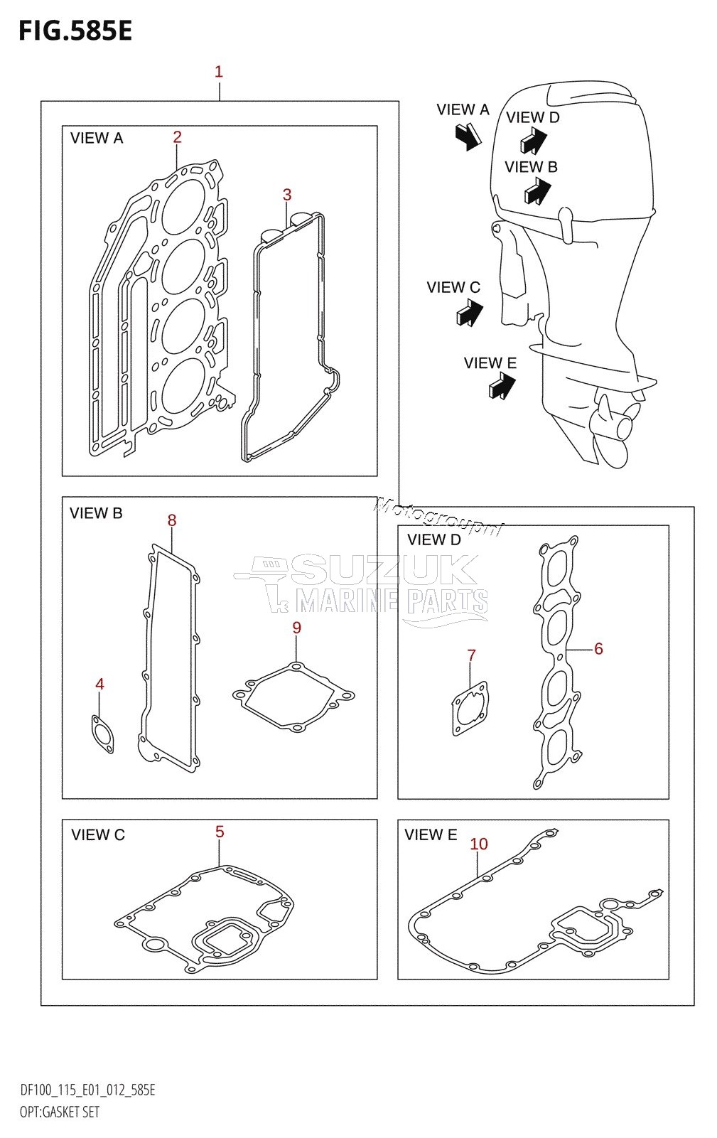 OPT:GASKET SET (DF115Z:E01)