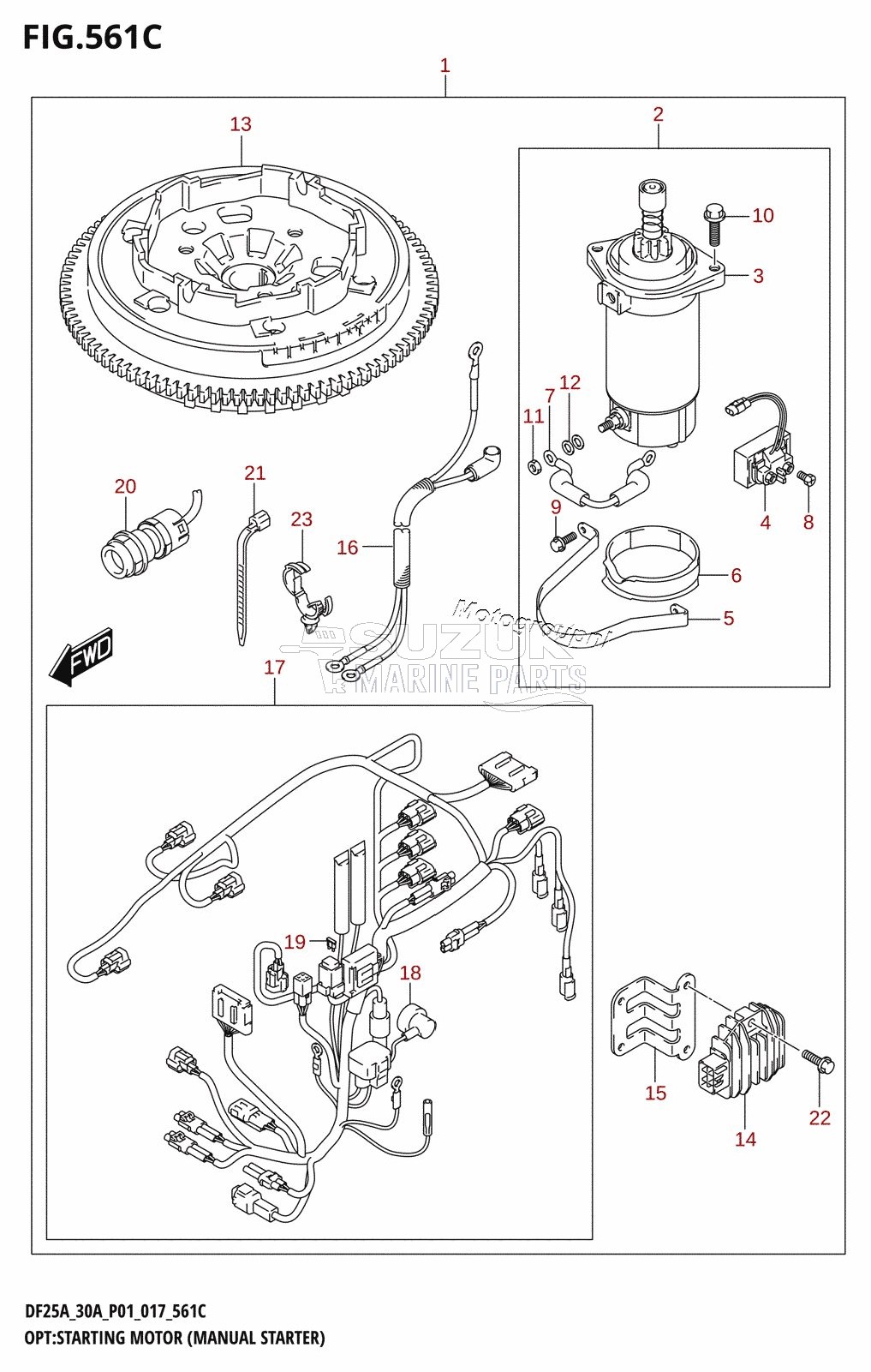 OPT:STARTING MOTOR (MANUAL STARTER) (DF30AQ:P01:M-STARTER)