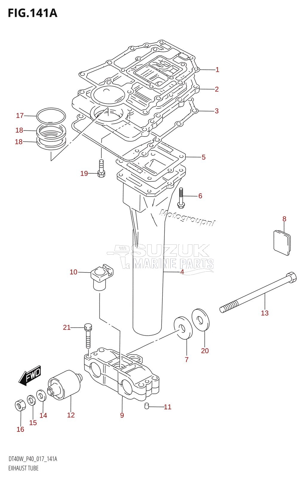 EXHAUST TUBE (DT40W:P40)