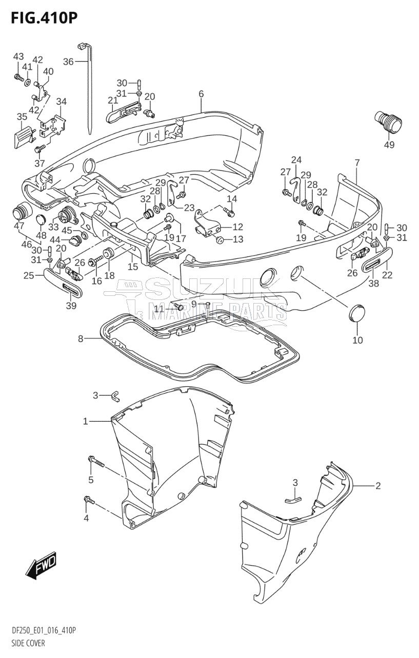 SIDE COVER (DF200T:E40:L-TRANSOM)