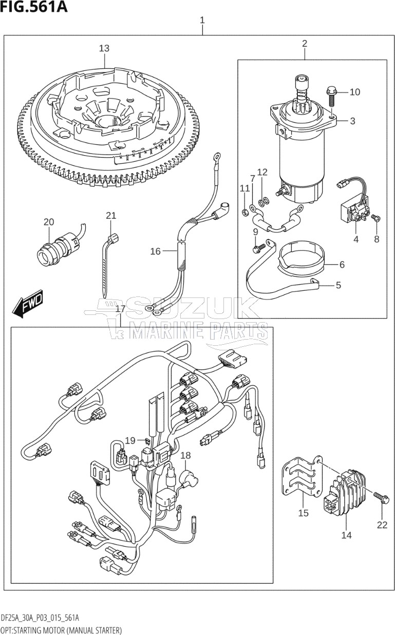 OPT:STARTING MOTOR (MANUAL STARTER) (DF25A:P03:M-STARTER)