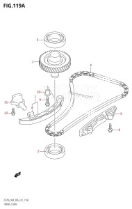 DF70A From 07003F-110001 (E01)  2011 drawing TIMING CHAIN