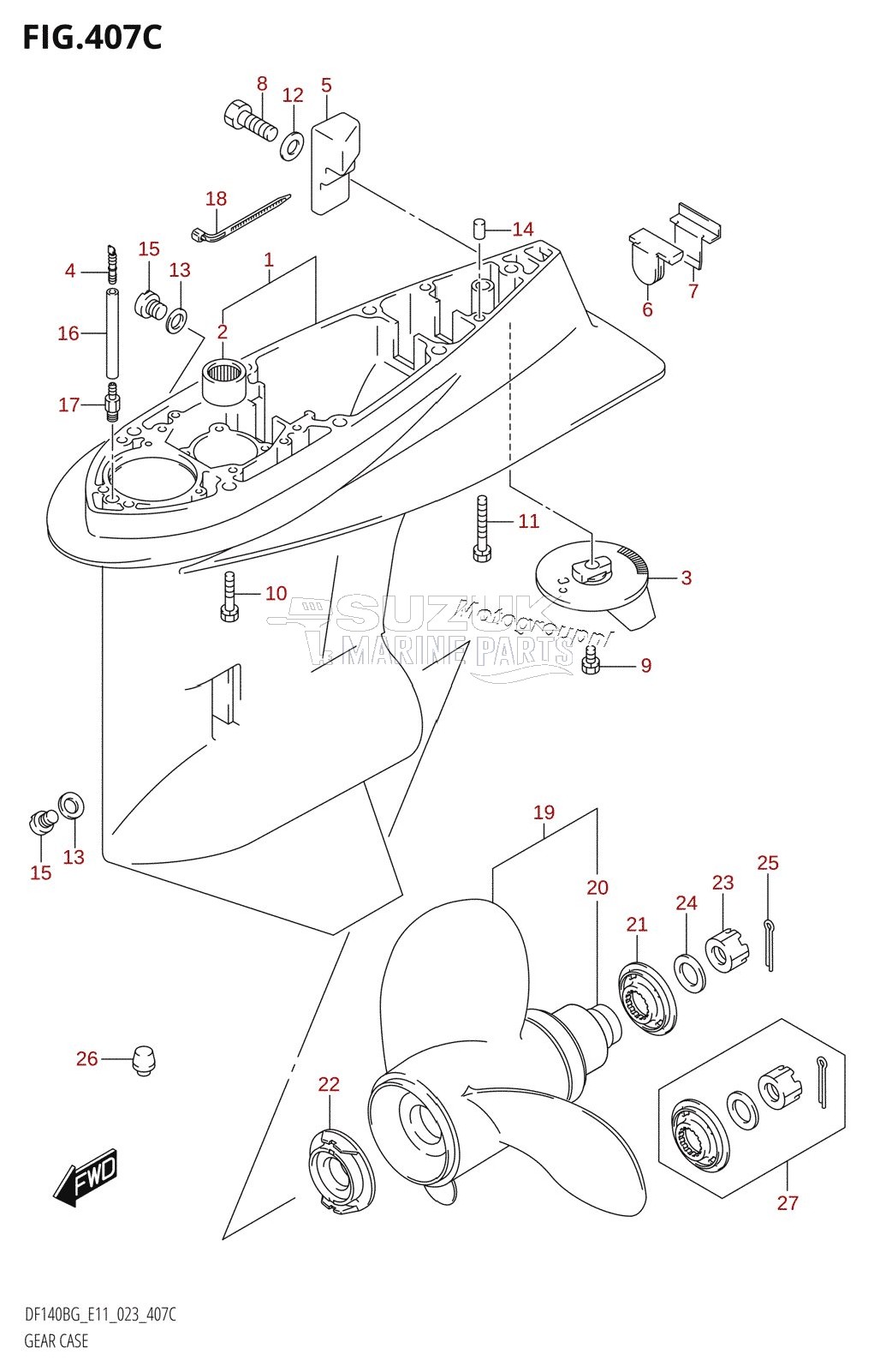 GEAR CASE ((DF115BZG,DF140BZG):E11)