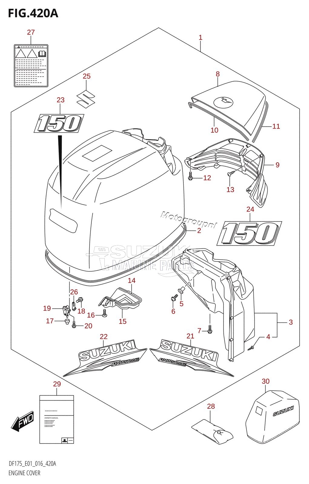 ENGINE COVER (DF150T:E01,DF150Z:E01)