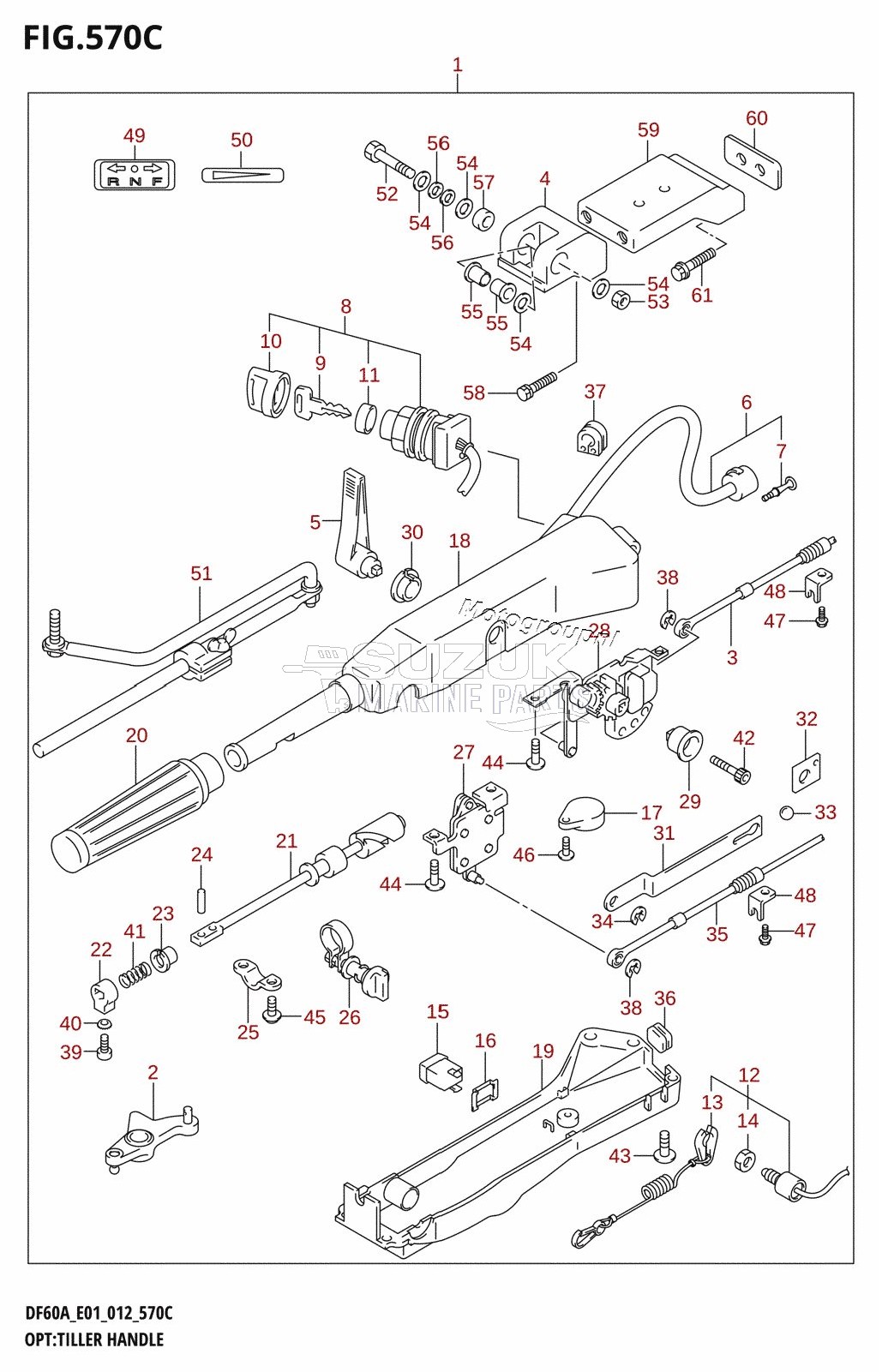 OPT:TILLER HANDLE (DF50A:E01)