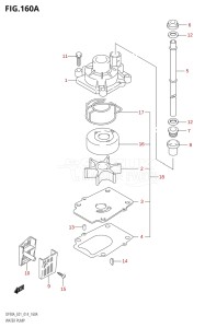 08002F-410001 (2014) 80hp E01 E40-Gen. Export 1 - Costa Rica (DF80A) DF80A drawing WATER PUMP (DF70A:E01)