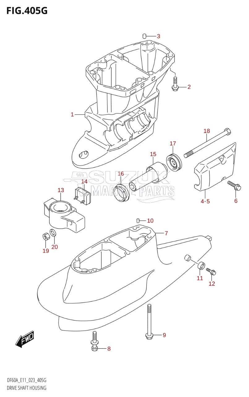 DRIVE SHAFT HOUSING (DF50AVTH:E01,(DF50AVT,DF60AVT):E03)