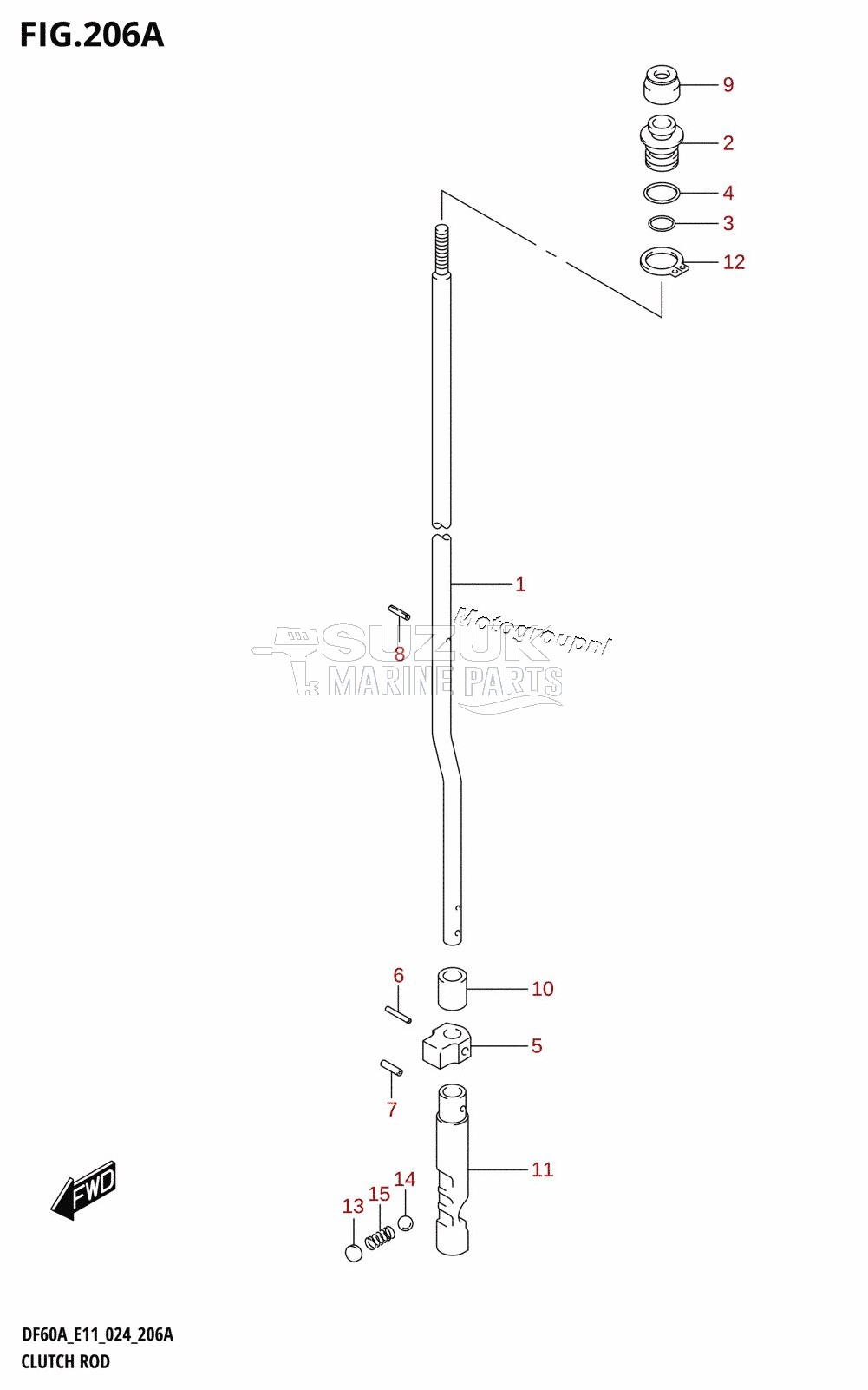 CLUTCH ROD (DF40A,DF40AQH,DF40ATH,DF40AST,DF50A,DF50ATH,DF60A,DF60AQH,DF60ATH)