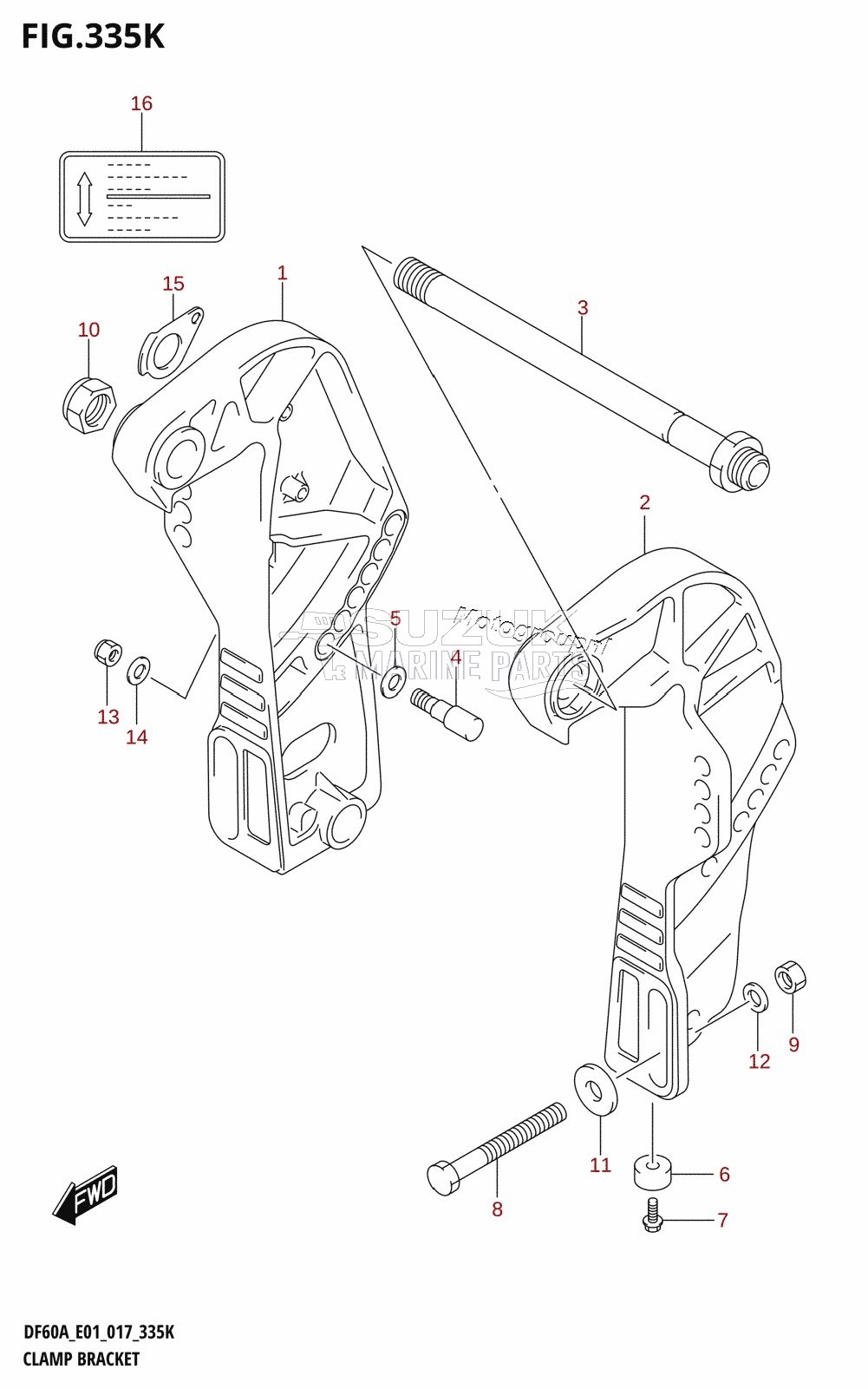 CLAMP BRACKET (DF60AQH:E40)