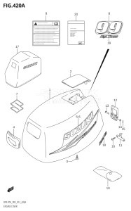 00993F-310001 (2013) 9.9hp P03-U.S.A (DF9.9TH) DF9.9 drawing ENGINE COVER