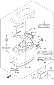 DF 250 drawing Engine Cover White