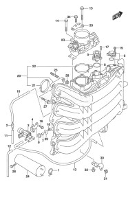 Outboard DF 150 drawing Intake Manifold/Throttle Body