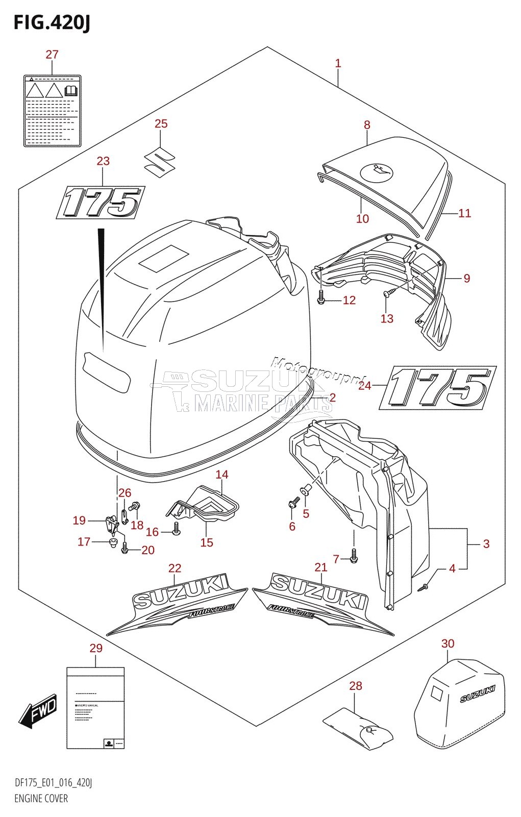 ENGINE COVER (DF175T:E01,DF175Z:E01)