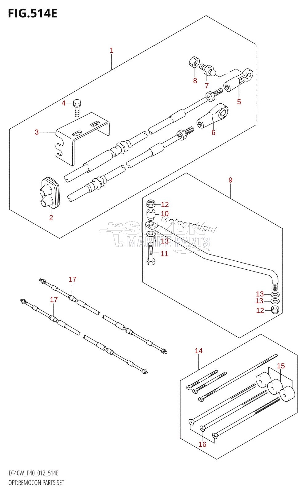 OPT:REMOCON PARTS SET (DT40WK:P40)