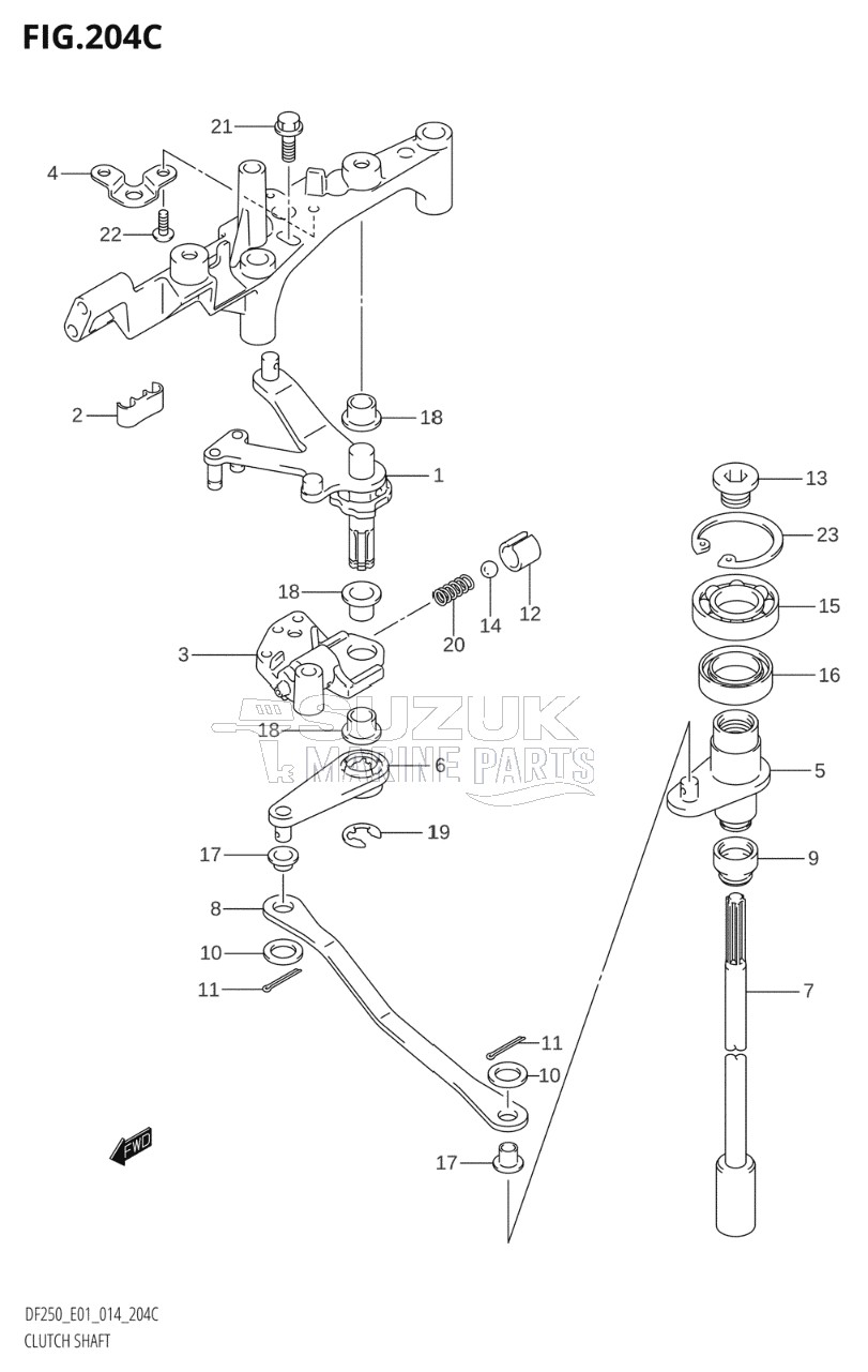 CLUTCH SHAFT (DF200Z:E01)