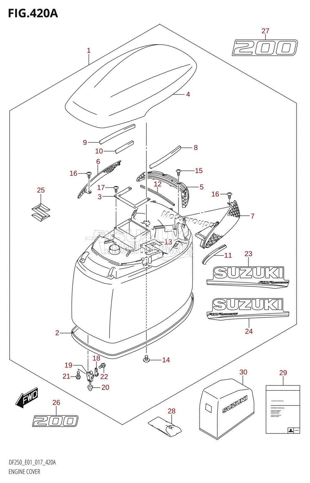 ENGINE COVER (DF200T:E01,DF200Z:E01)