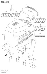 10001F-980001 (2009) 100hp E03-USA (DF100TK9) DF100 drawing ENGINE COVER (K10,011)