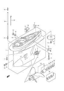 Outboard DF 200 drawing Gear Case (C/R)