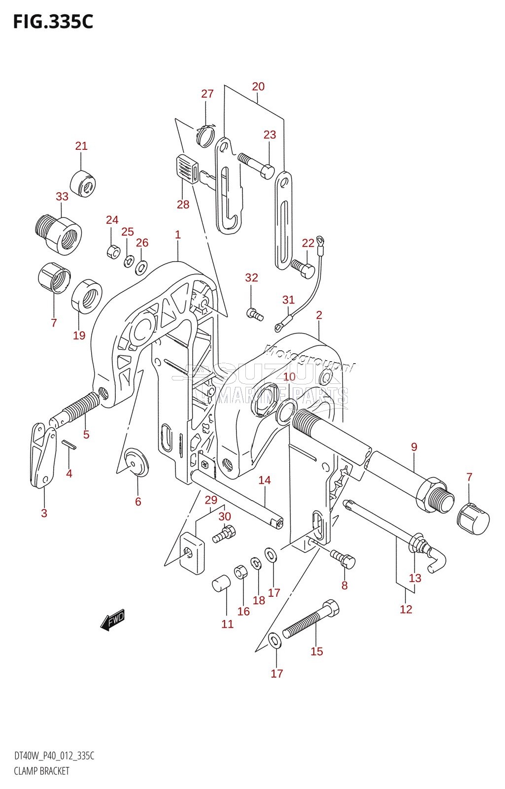 CLAMP BRACKET (DT40WR:P40)