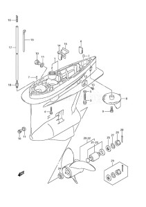 Outboard DF 200 drawing Gear Case