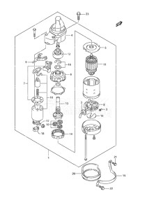 Outboard DF 90A drawing Starting Motor