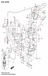 DF225T From 22503F-140001 (E11 E40)  2021 drawing FUEL PUMP /​ FUEL VAPOR SEPARATOR (E03:DF250ST:(020,021))