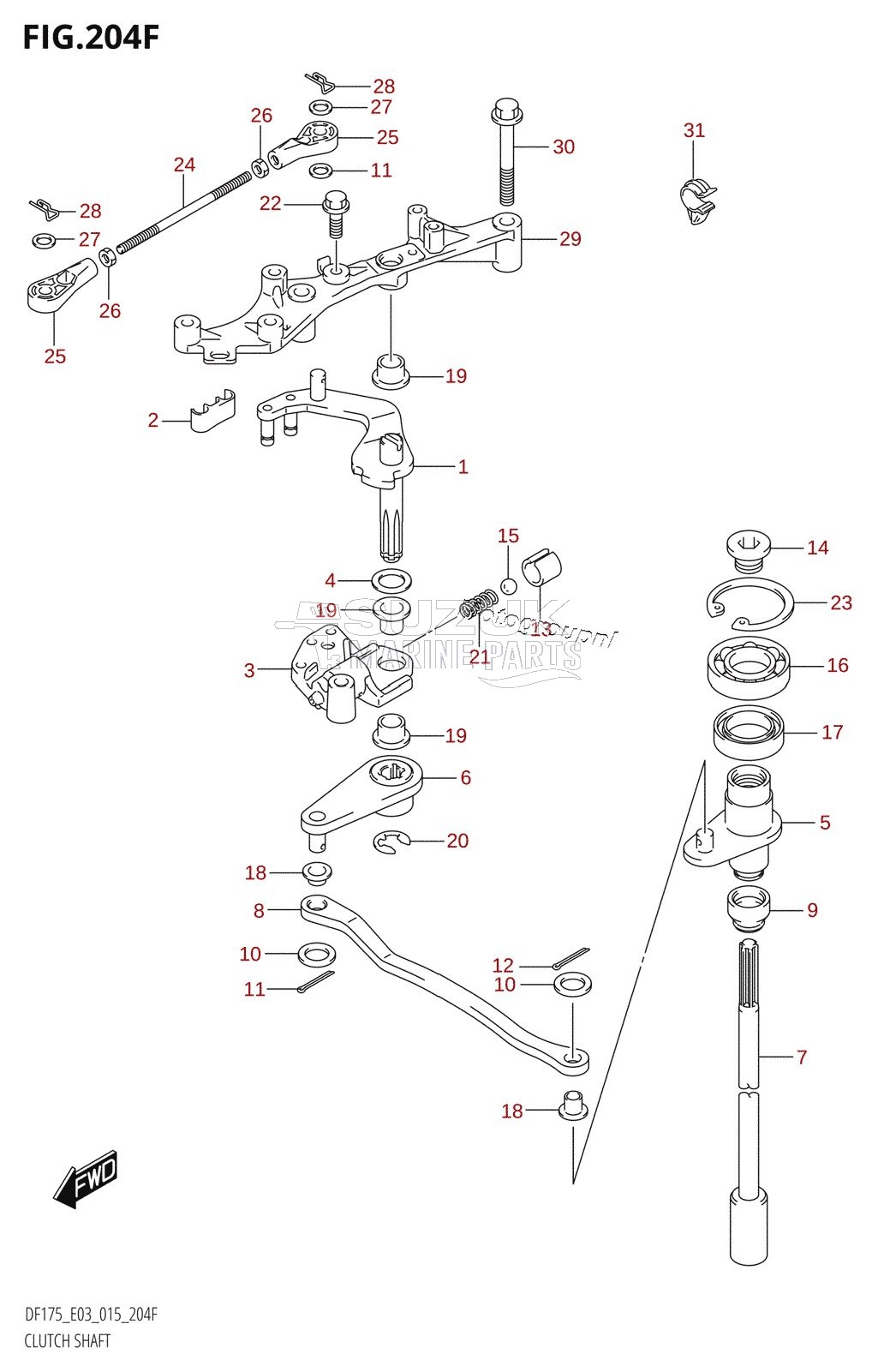 CLUTCH SHAFT (DF175TG:E03)