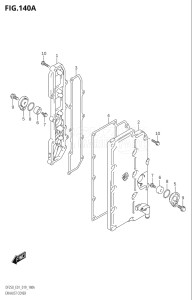 22503Z-910001 (2019) 225hp E01 E40-Gen. Export 1 - Costa Rica (DF225Z) DF225Z drawing EXHAUST COVER