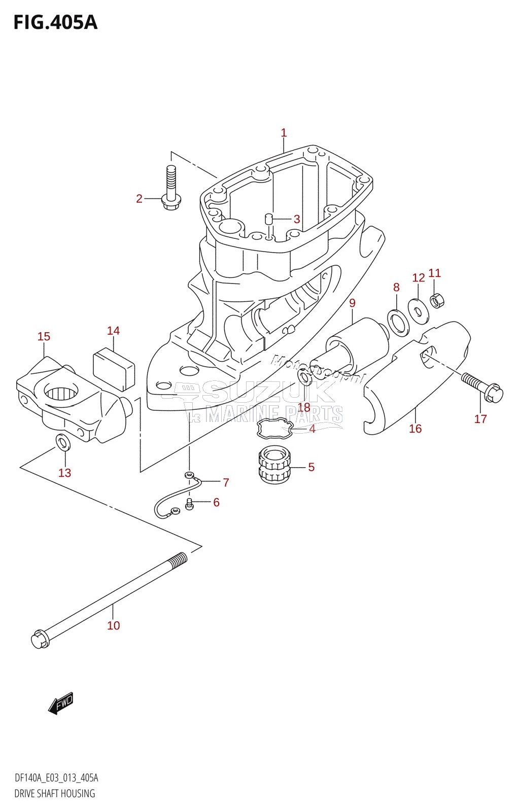 DRIVE SHAFT HOUSING (DF140AT:E03)