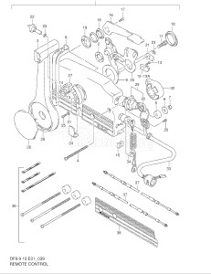 00991F-030001- (2000) 9.9hp - (DF9.9(A,R,AR)S Y) DF9.9(A,R,A)S Y drawing REMOTE CONTROL (TYPE:R)