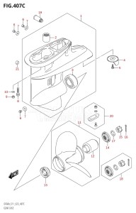 05003F-340001 (2023) 50hp E01-Gen. Export 1 (DF50AT  DF50ATH) DF50A drawing GEAR CASE (DF60A:(E01,E11))