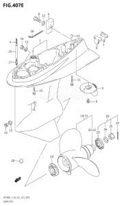 14003Z-410001 (2014) 140hp E01-Gen. Export 1 (DF140AZ) DF140AZ drawing GEAR CASE (DF115AZ:E01)