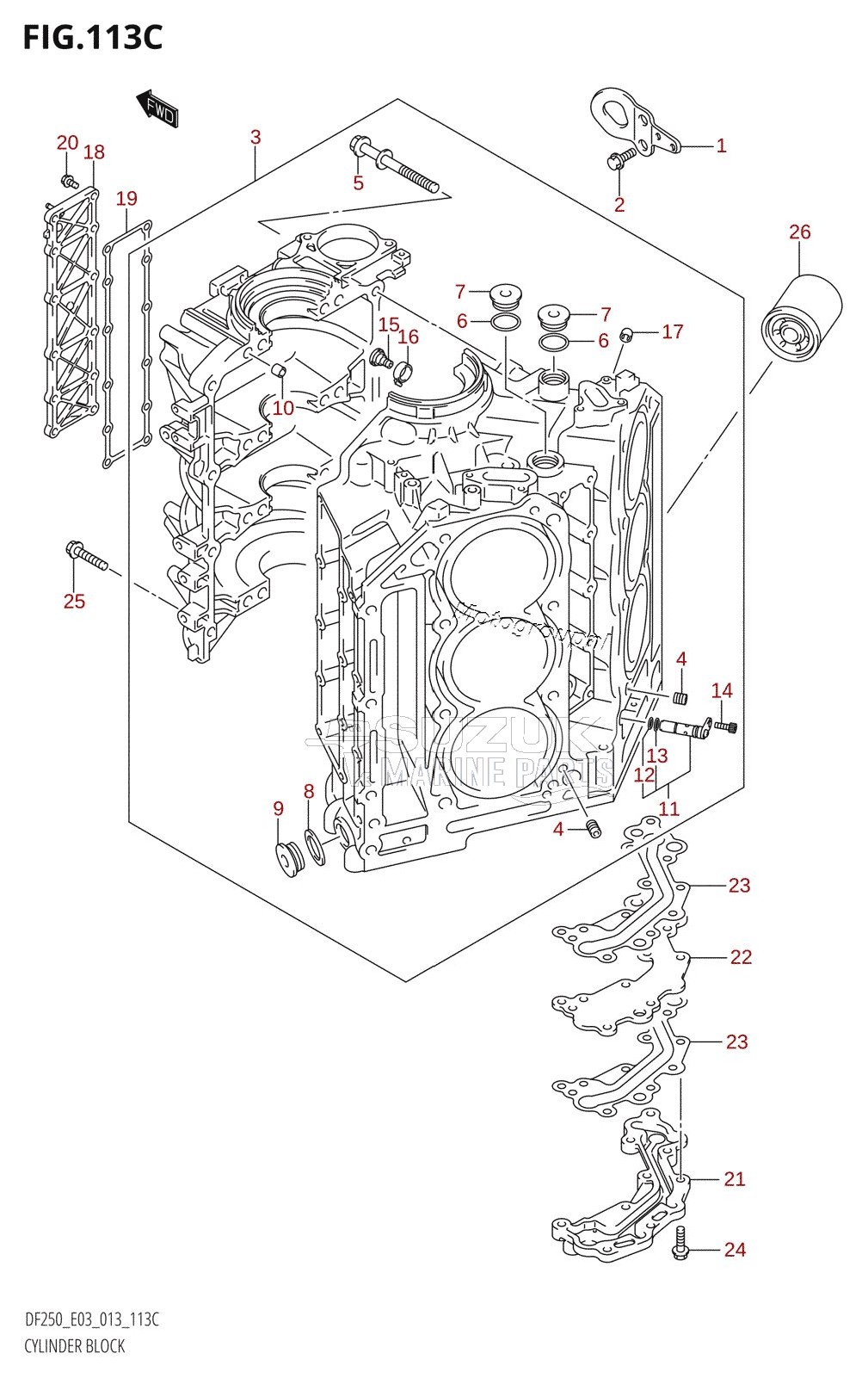 CYLINDER BLOCK (DF225T:E03)