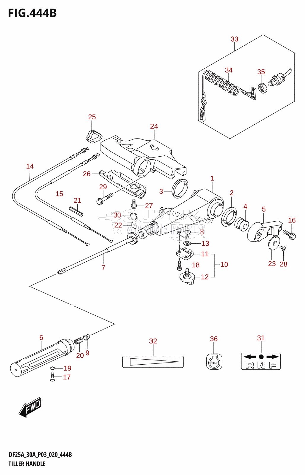 TILLER HANDLE (DF25ATH,DF30ATH)