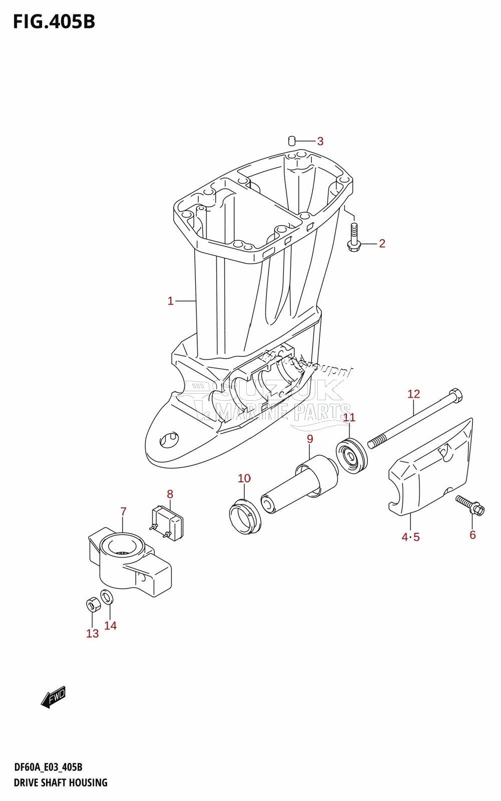 DRIVE SHAFT HOUSING (DF40AT,DF50AT)