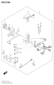 00994F-340001 (2023) 9.9hp P01-Gen. Export 1 (DF9.9A) DF9.9A drawing OPT:REMOTE CONTROL PARTS (DF8A,DF9.9A)