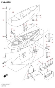 DF250 From 25003F-510001 (E01 E40)  2015 drawing GEAR CASE (DF225Z:E01)