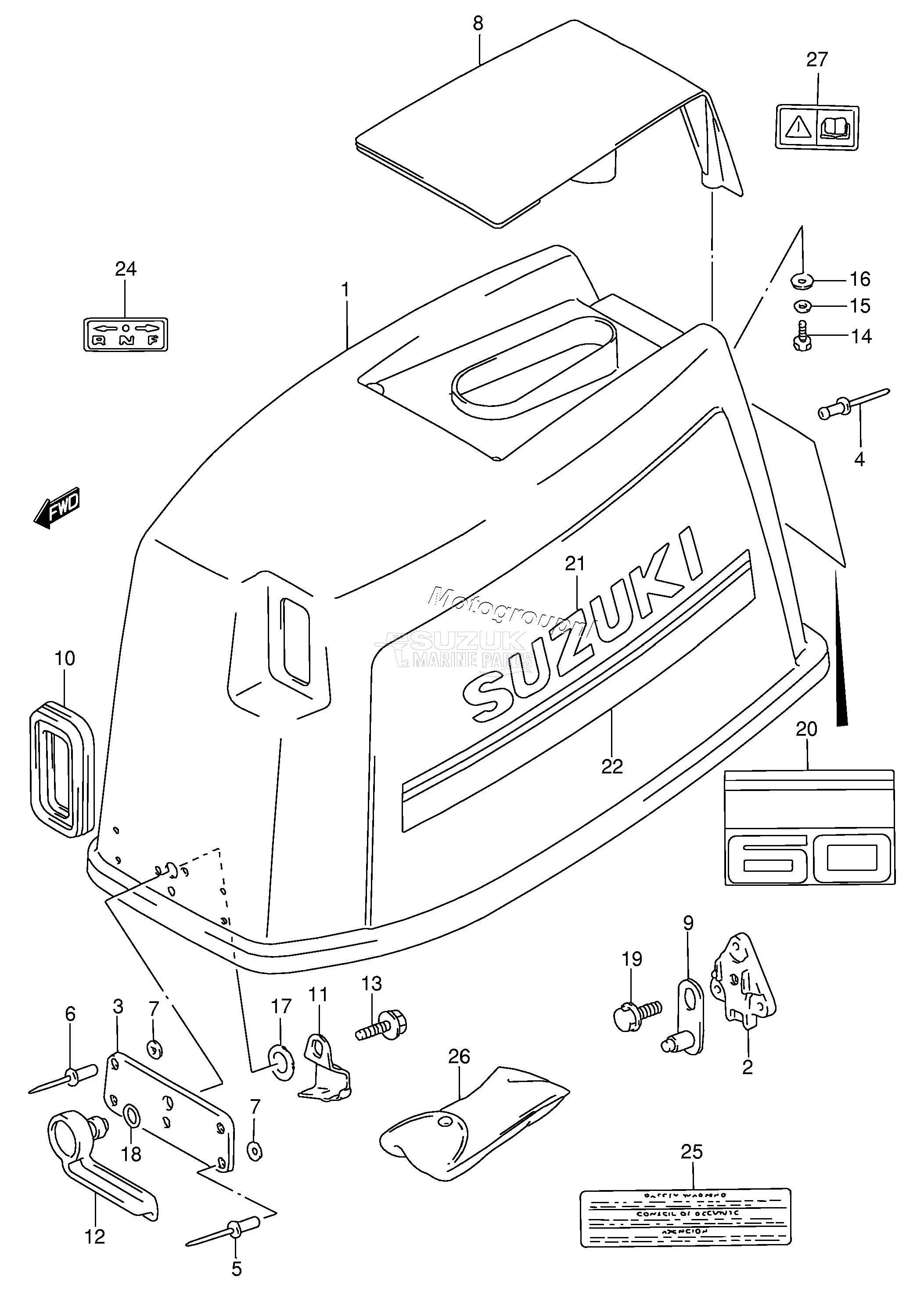 ENGINE COVER (DT60WM /​ WQ ~MODEL:97)