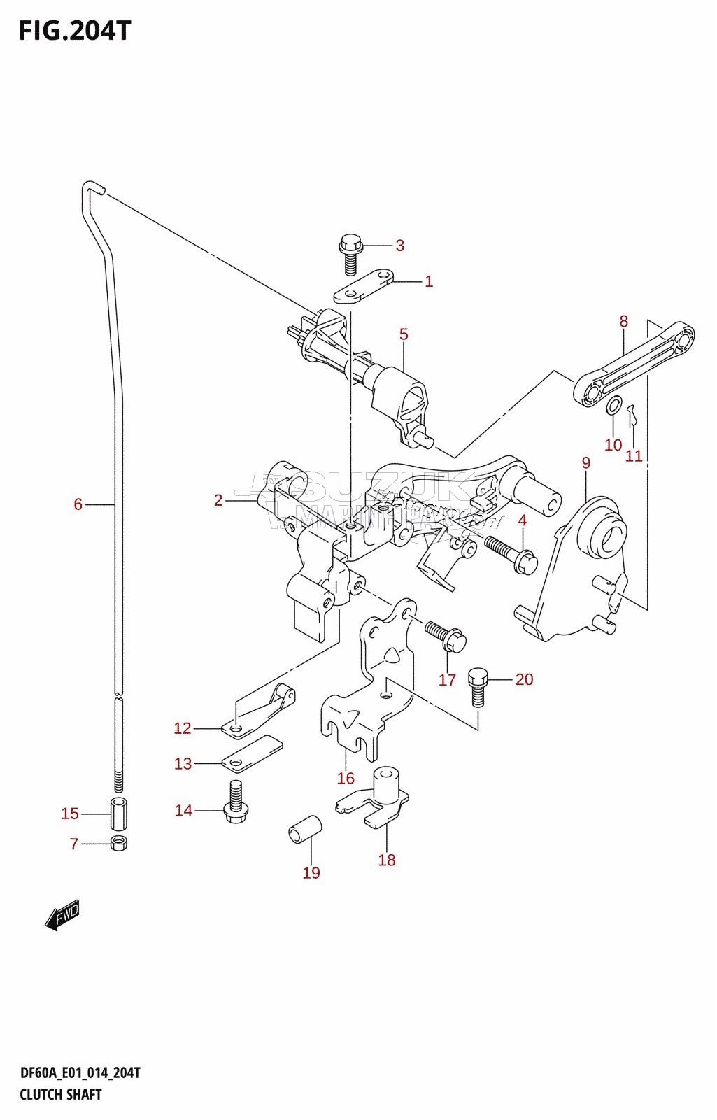 CLUTCH SHAFT (DF60AVTH:E01)